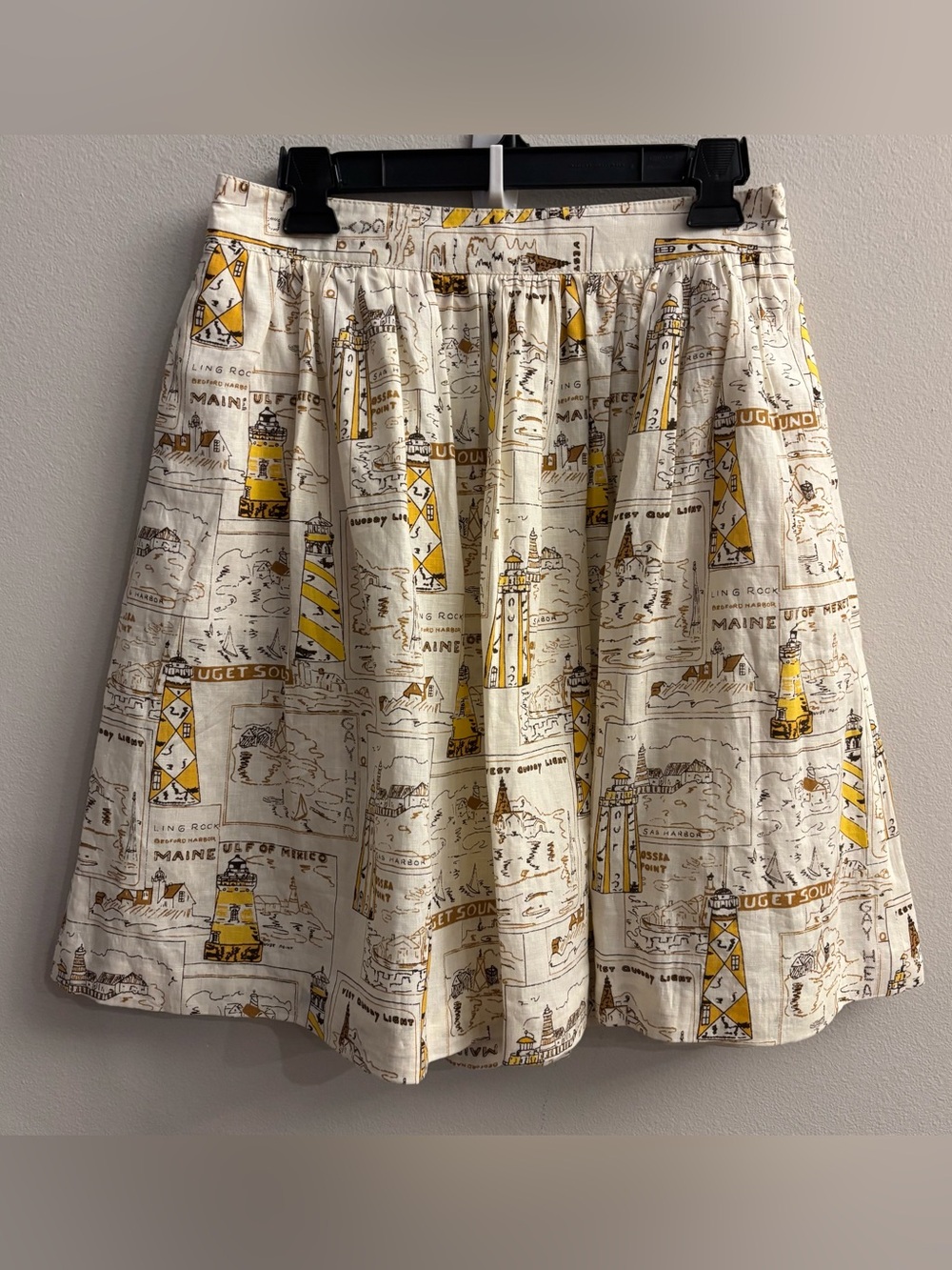 J.Crew Lighthouse print A-line skirt and scarf size 4 NEW